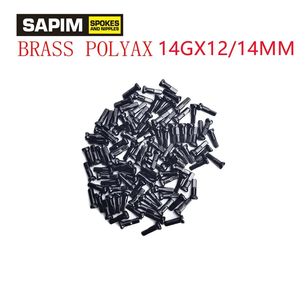 SAPIM POLYAX brass spoke Nipple 12 degree bevel Bicycle spokes NIPPLES 14G 2.0X12/14MM