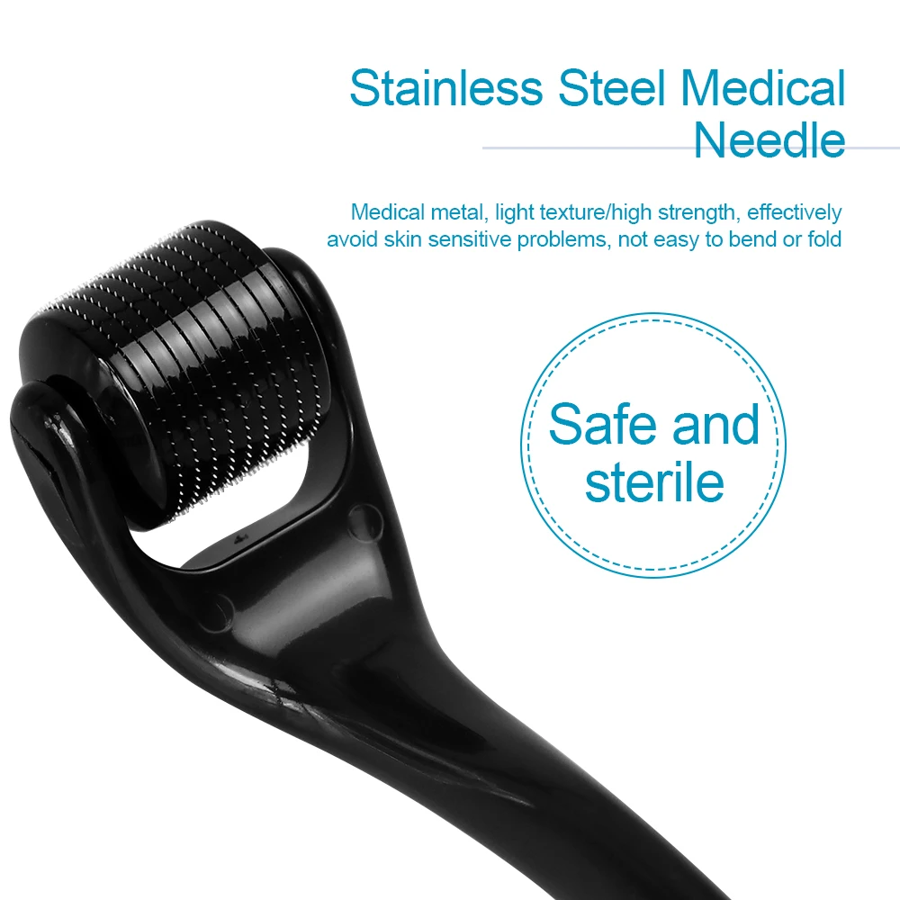 Professionele Titanium Derma Roller voor Facial Body Haargroei Huid Baard 0.2mm 0.25mm 0.3mm Naald Micro huidverzorging Roll Tool