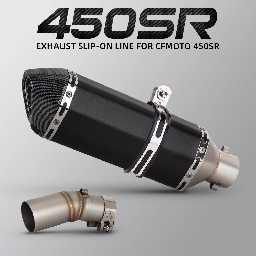 

Труба среднего звена мотоцикла с глушителем из нержавеющей стали 370 мм, подходит для cfmoto 450SR 2022-2024