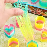 12pcs Educational Colorful Rainbow Neon Plastic Spring Toys, Polygonal Rainbow Magic Springs Boys Girls Birthday Party