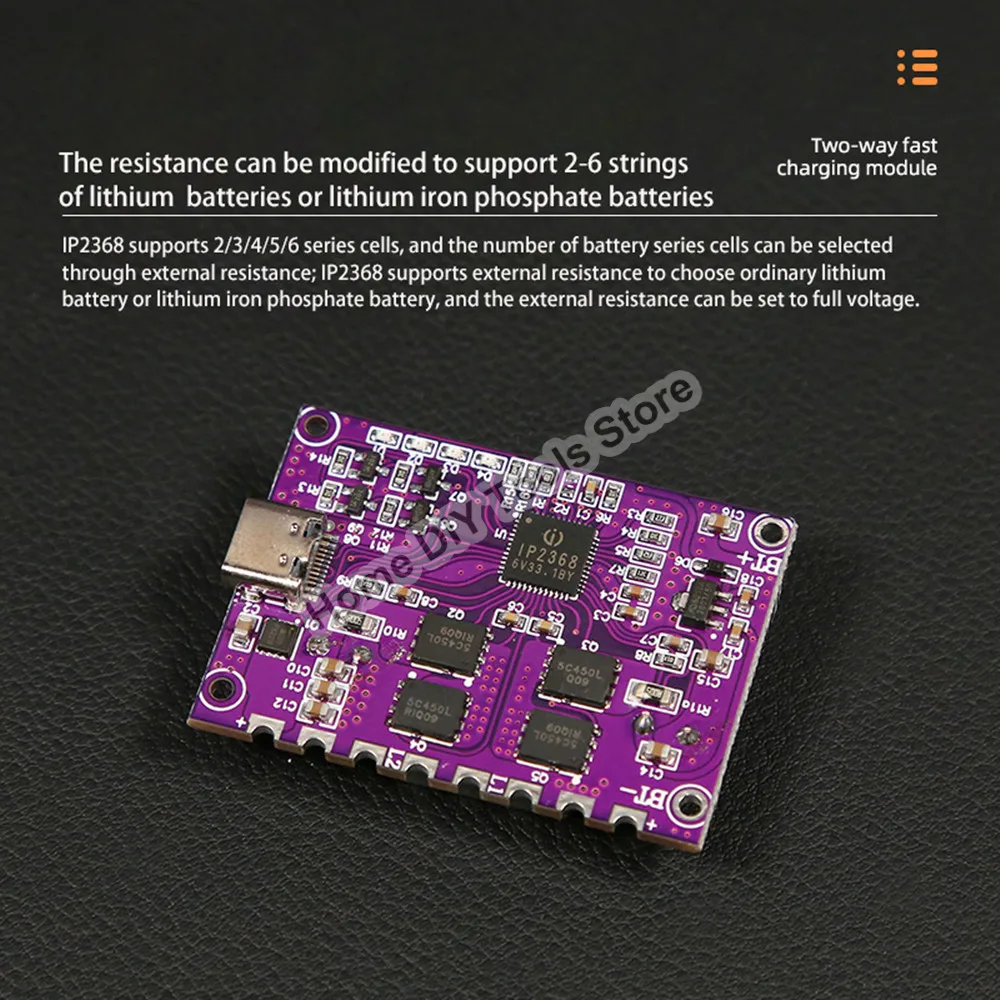 IP2368 Bidirectional 100w Fast Charging Module Buck-Boost Type-c Interface 4S Lithium Battery High-Power Fast Charging Board