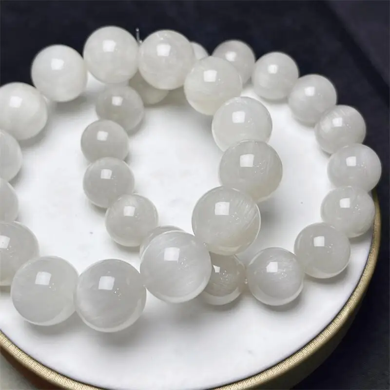 Natural White Rabbit Hair Quartz Bracelet Women Reiki Healing Fengshui Strand Jewelry For Female Gift 1pcs 8/10/14MM