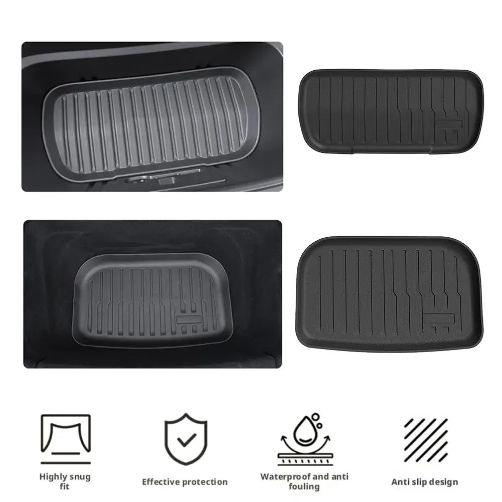 

Для Tesla Model Y Launch 2025 передние и задние коврики в багажник TPE, нижняя накладка для хранения багажника, защитная крышка, поднос для багажника, ковер против грязи