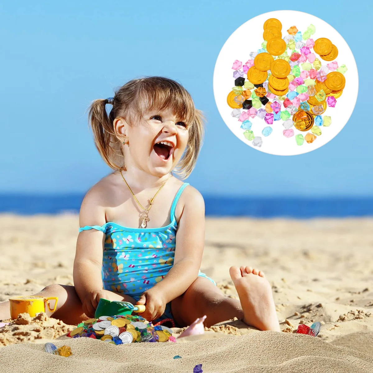 120 pezzi scatola del tesoro dei pirati accessori monete gemme gioielli playset bomboniera costume da pirata giocattolo regalo per bambini