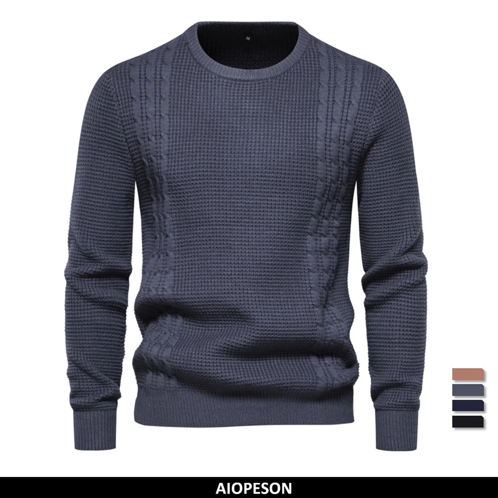 2023 New Warm Men's Pullovers Sweater for Fall and Winter with Solid Color and Soft Material Casual Classic Sweater Men