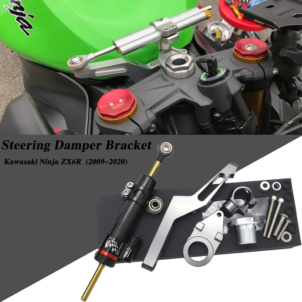 

ZX-6R CNC Motorcycle Steering Stabilize Damper Bracket Mount For Kawasaki ZX6R 2009-2021 2018 2017 2016 2015 2014 2013 2012