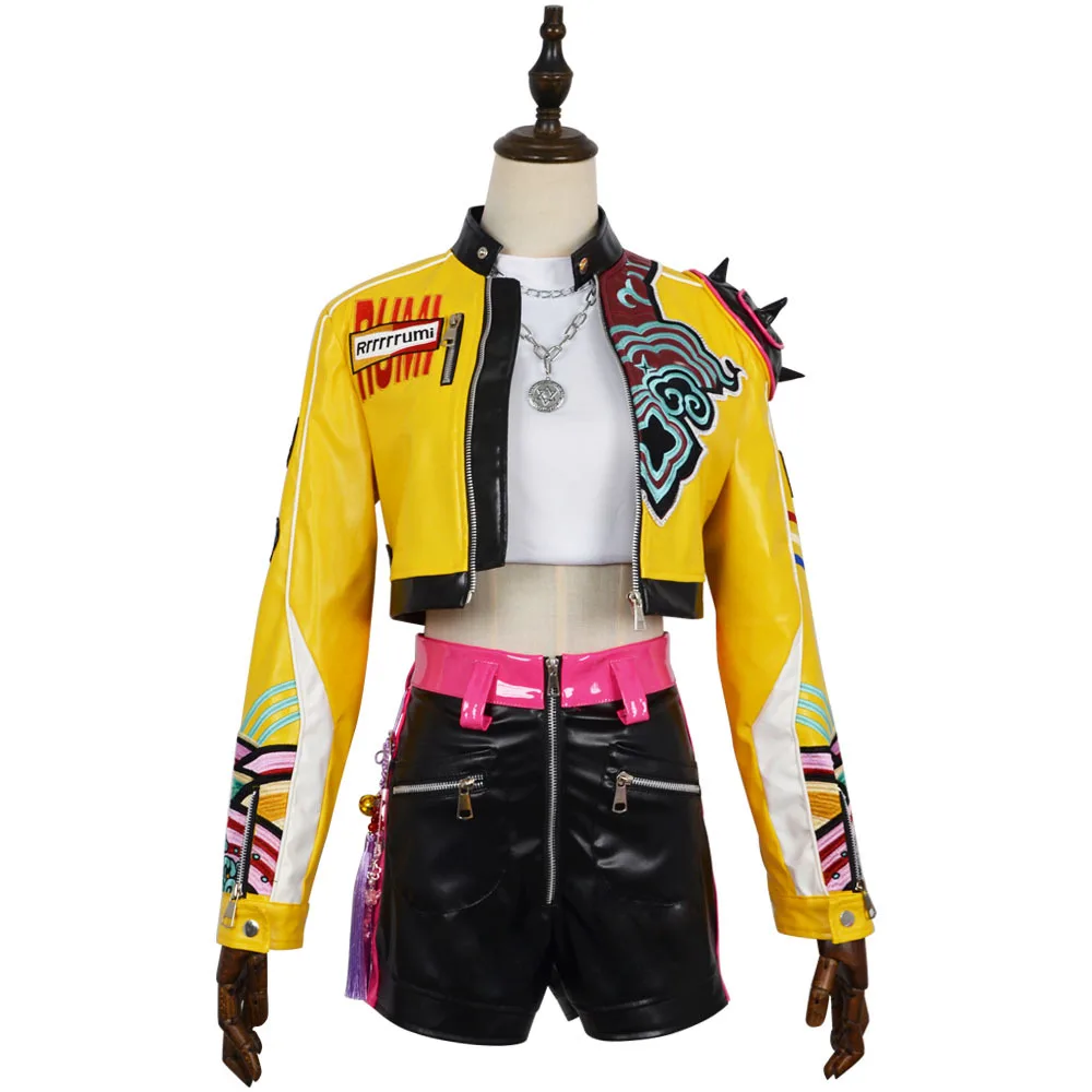 K-POP Hunter Girl Group Cosplay Lu Mei Borduurbloem Zoe Cosplay Mi La Halloween Nieuwe prestatie-outfitset - afbeelding 2