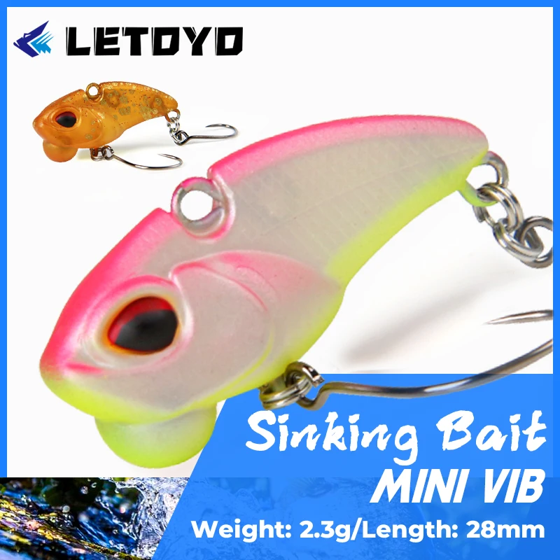 LETOYO Mini Vib Ratlin For Fishing vibration Sinking Lure Hard Bait Full Swimming Layer For Perch Fishing Trout Area Pesca