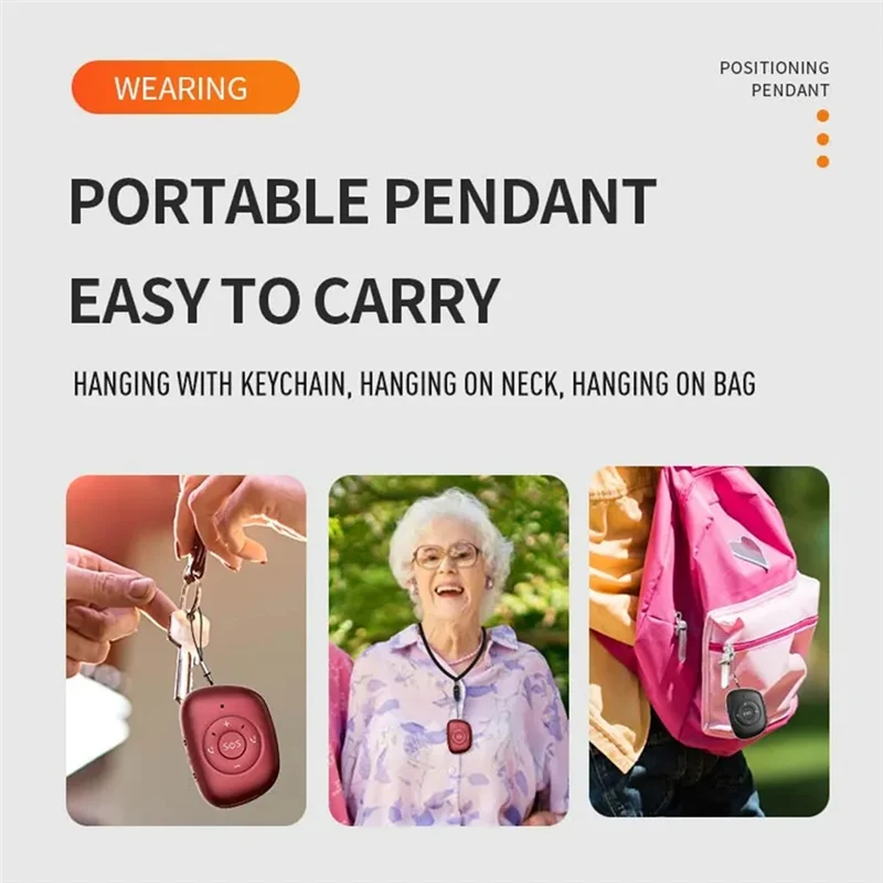 4G Wireless Portable Mini Personal GPS Tracker Pendant Wterproof Anti Lost for Elderly SOS Help