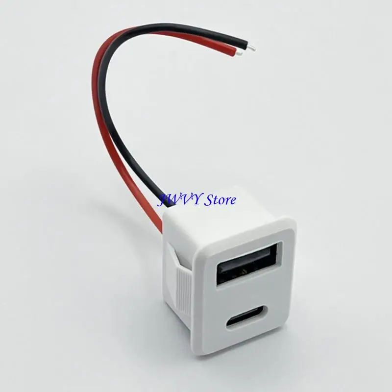 

573A High Conductivity Double USB And Type C Power Socket With 110Mm Cable
