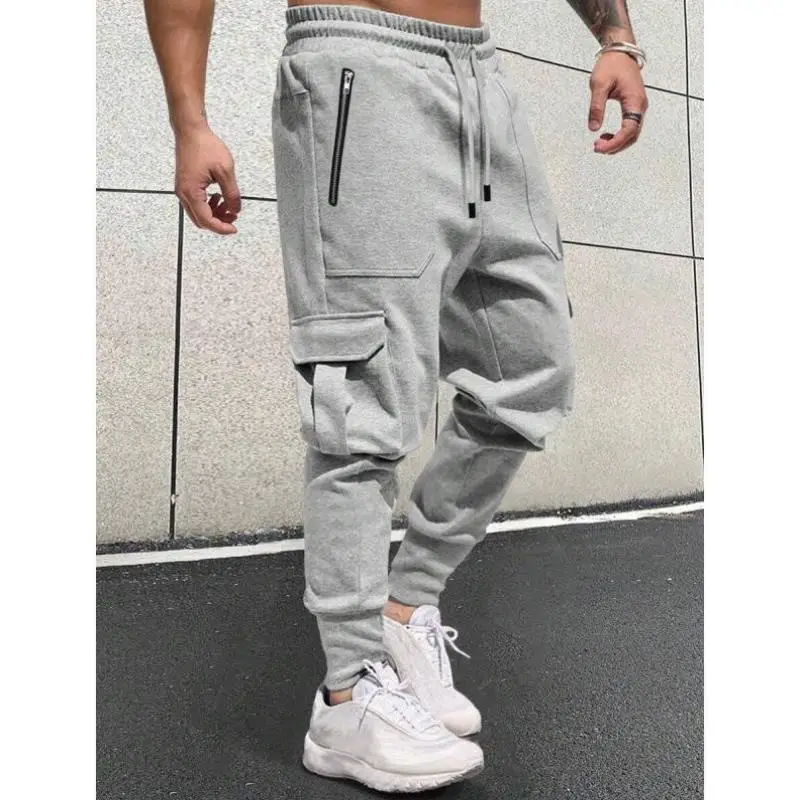 

Мужские свободные джинсы с эластичным поясом, откидным клапаном на кармане, боковой застежкой на шнурке, в стиле ретро, укороченные (длиной 7/8)