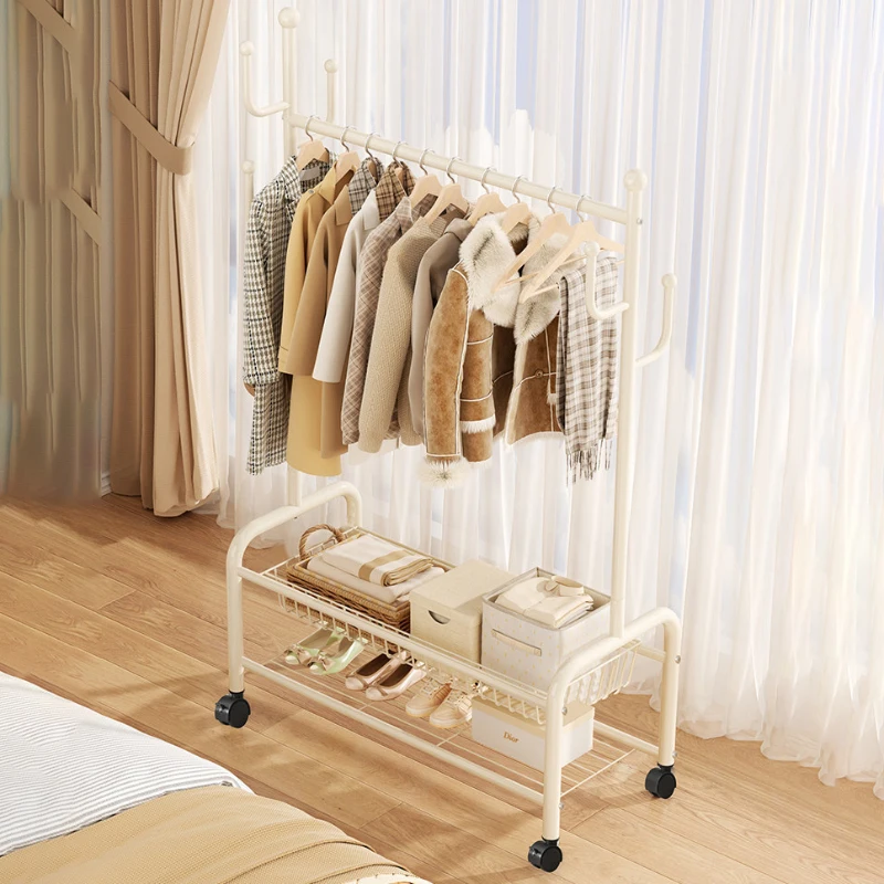 Perchero Moderno con Ruedas para Recibidor, Perchero Nórdico para Sala de Estar, Perchero Portátil para Ropa, Mueble de Almacenamiento