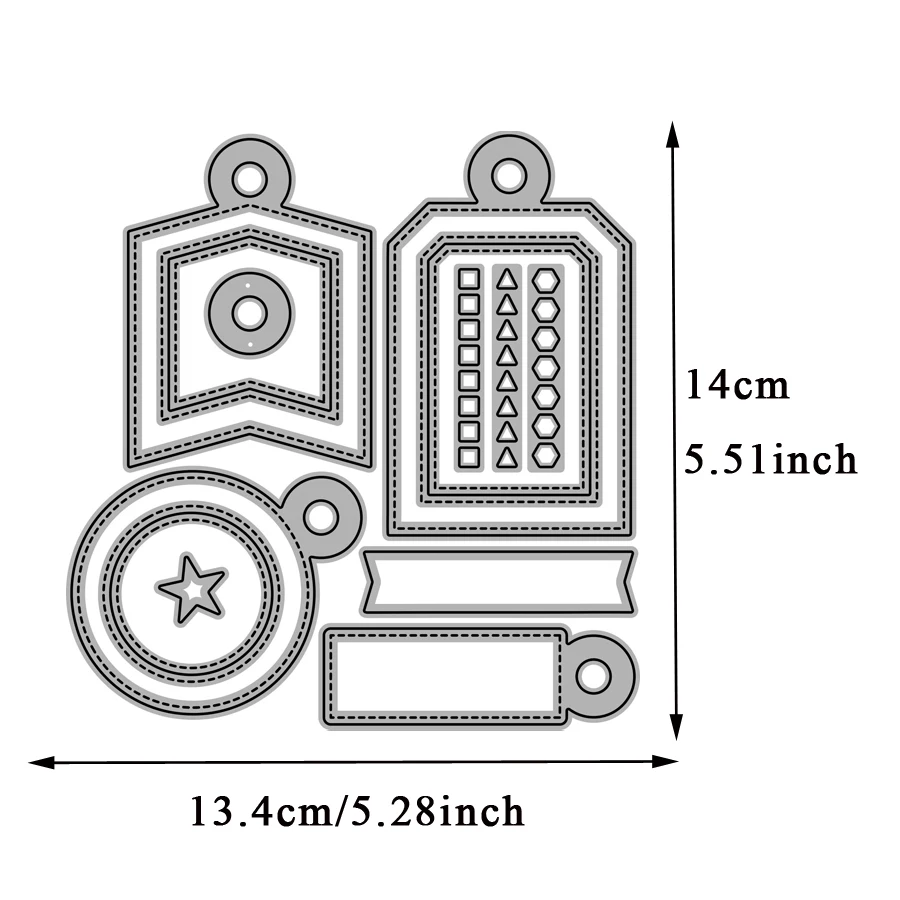 2024 AliliArts Metal Cutting Dies Creative Tags #4 diy Scrapbooking Photo Album Decorative Embossing PaperCard Crafts Die
