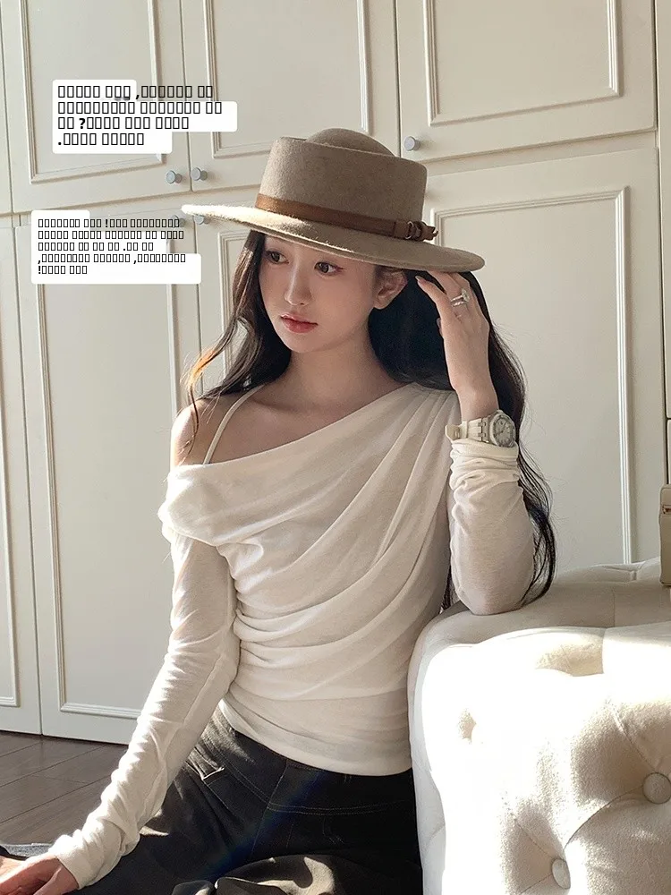 

Aospheric Date Night Top Women's Slim Fit Long Sve T-irt Korean Sle Loose Feeling Cute Aosphere Small irt