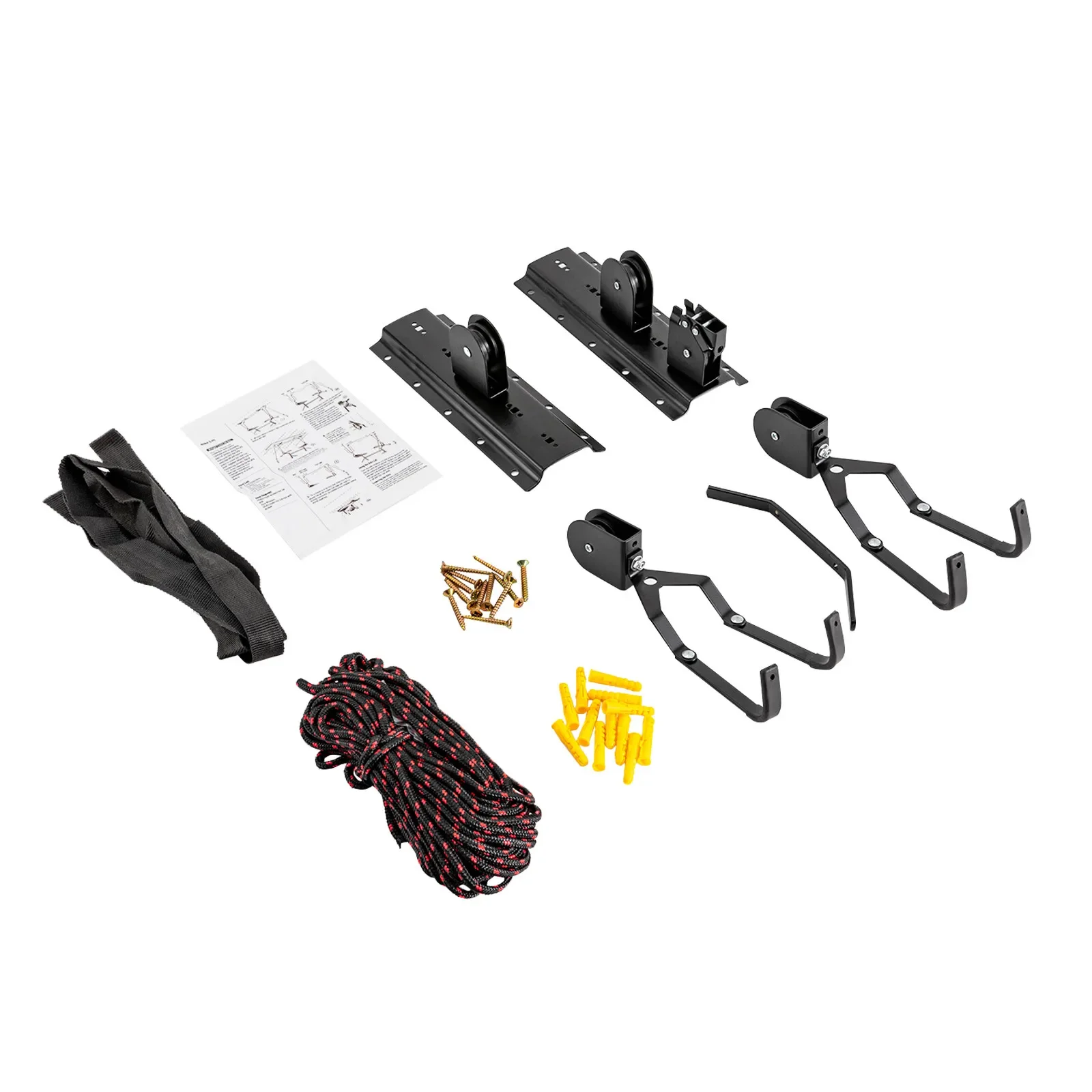 60 كجم دراجة دراجة رفع رافعة السقف تخزين شماعات بكرة رف المرآب + السنانير