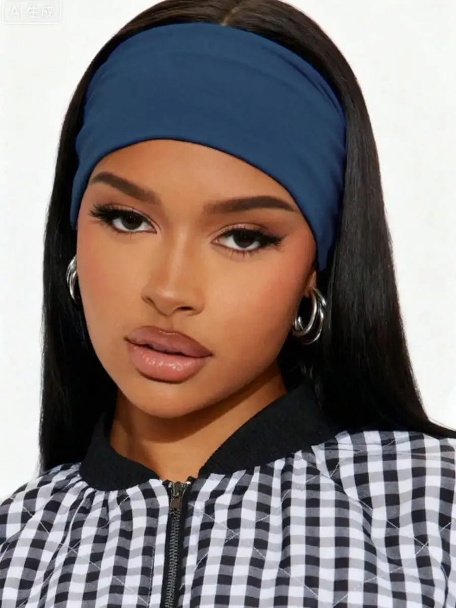 

Однотонная спортивная повязка на голову для йоги, впитывающая пот, эластичная повязка для волос для женщин и мужчин