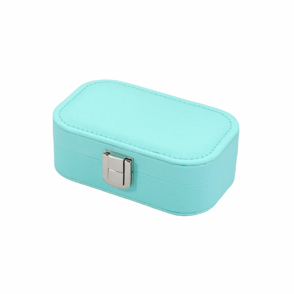 

Macaron Color Jewelry Storage Box Snap Button Dustproof Jewelry Display Plate Mini Size Jewelry Storage Case