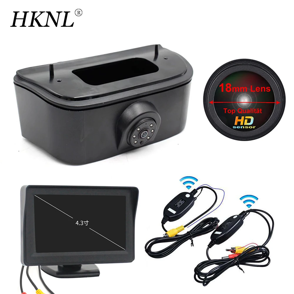 

HKNL CCD parking Car Reverse Camera With 4.3" Monitor 2.4GHZ Wireless For Nissan NV200 Chevy City Chevrolet Express Brake Light