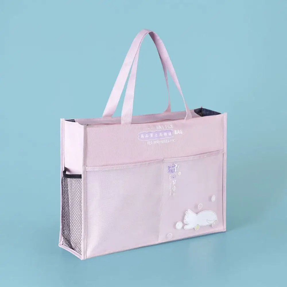 

A3 Zipper Pouch Bag Creative Canvas Document Book Bag with Handle Waterproof Multi-layer File Organizer Artwork Storage Bag