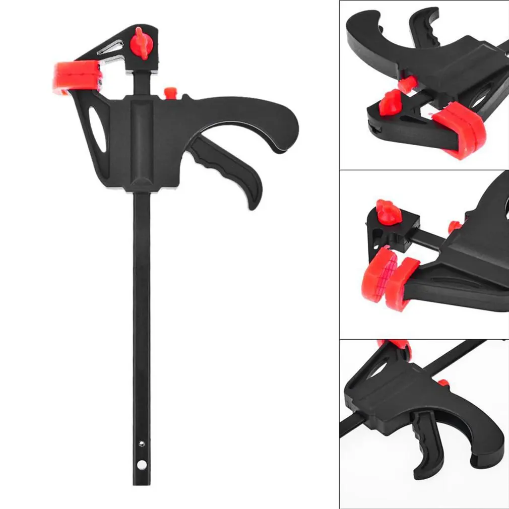 4 Inch Woodworking Work Bar F Clamp Clip Set Hard Quick Ratchet Release DIY Carpentry Hand Tool Gadget  Fixed Clamp