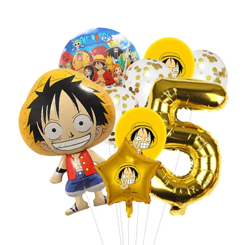 Anpassbarer One Piece Ballon-Bouquet Luffy Folienballon mit optionaler Altersauswahl für Jungen Anime-Geburtstag – Detail 15