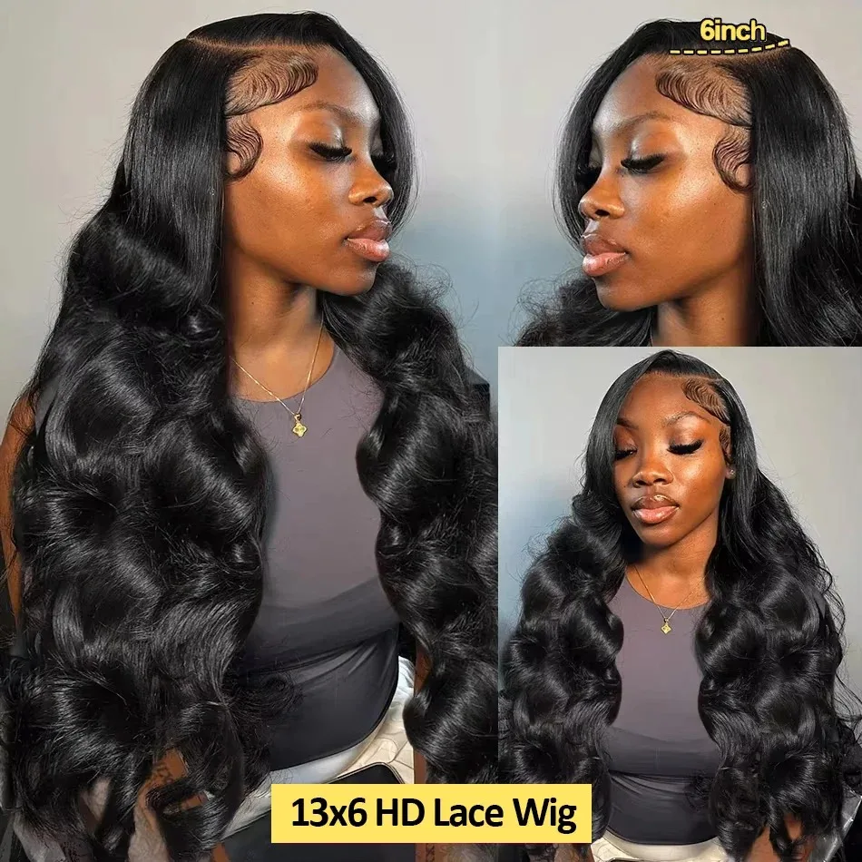 250 Density 40 42 Inch Body Wave Human Hair 13x4 HD Transparent Lace
