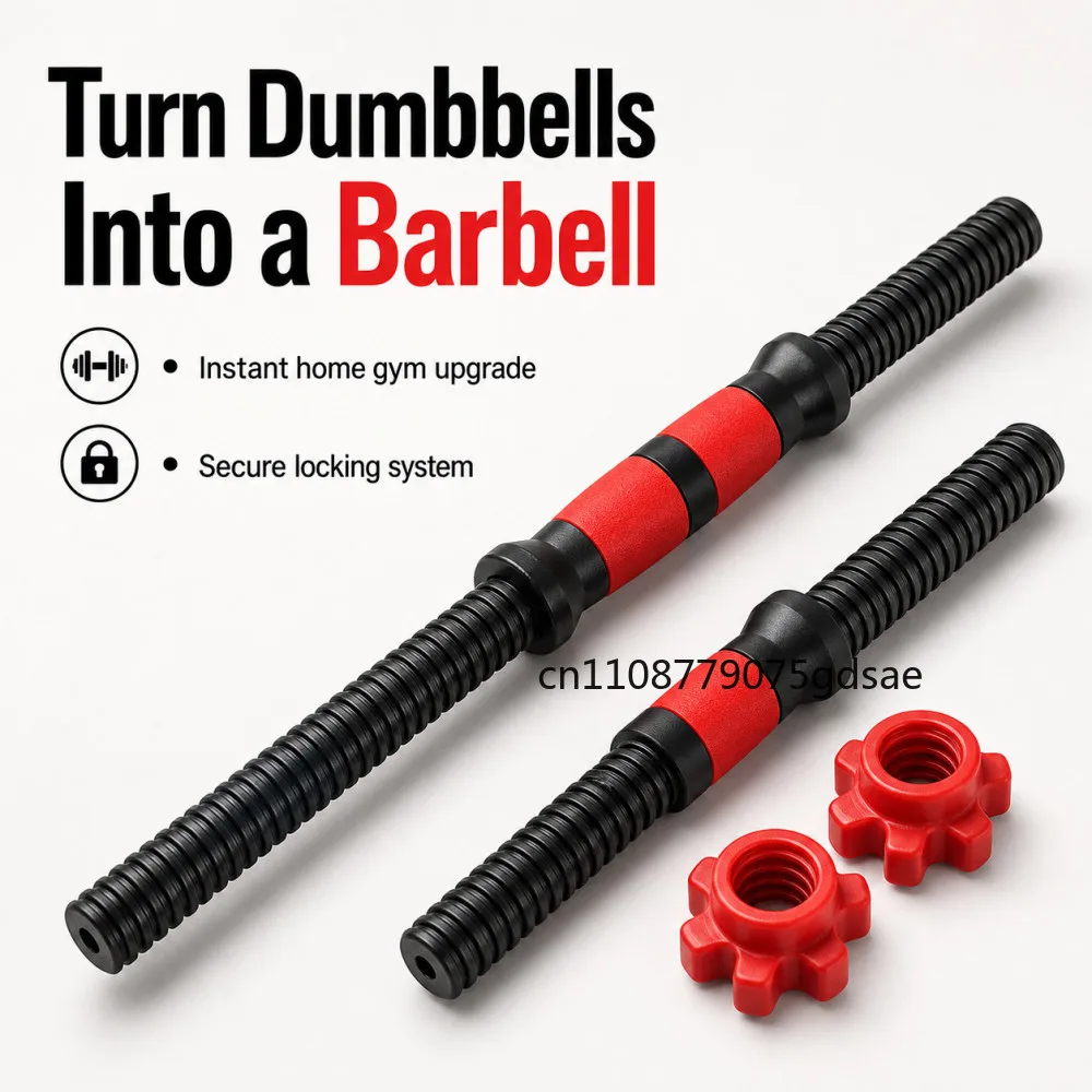 Threaded Dumbbell Handle Bar Extension Bar Set Adjustable Dumbbell Bars for Weight Lifting Home Gym Fitness Exercise Weights Bar