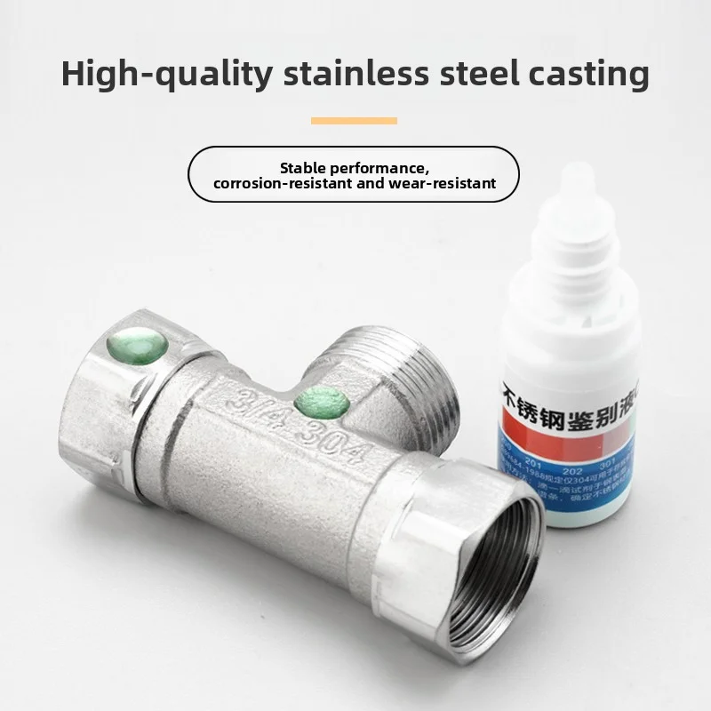 Separador de água de chuveiro em T de 3 vias G1/2 de aço inoxidável, válvula de desvio de torneira de banheiro, conversor de bico de chuveiro de vaso sanitário