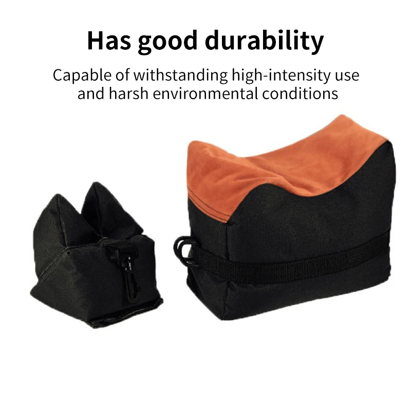 Tactical Sandbag Hunting Relies on Pillow Clip Shooting to Fix Chin-holding Bag and Sandbag Support Bag Lying on the Ground.