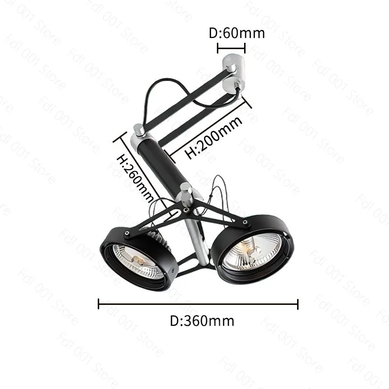 Adjustable Ceiling Spot Light Recessed Wall Lamp for Living Room Art Decor