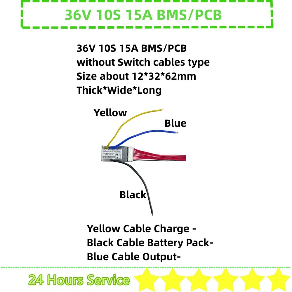 36v 10S 15A 20A 25A 15Ah 20Ah 25Ah BMS PCB Li-ion Ebike Battery Pack PCB with Switch or without Cables 36V Battery BMS PCB