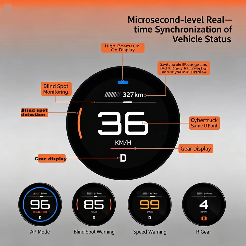 New Tita For Tesla Model 3 2021-2025 Mode Y Wireless Cluster Speedometer With Wireless Charger OLED Monitor Dashboard HUD Modify