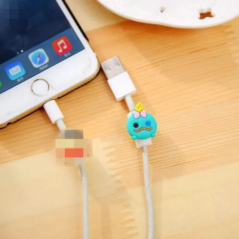 10 sztuk Disney Cartoon telefon kabel USB protector dla iphone kabel chompers przewód zwierząt zgryz ładowarka uchwyt organizator ochrony