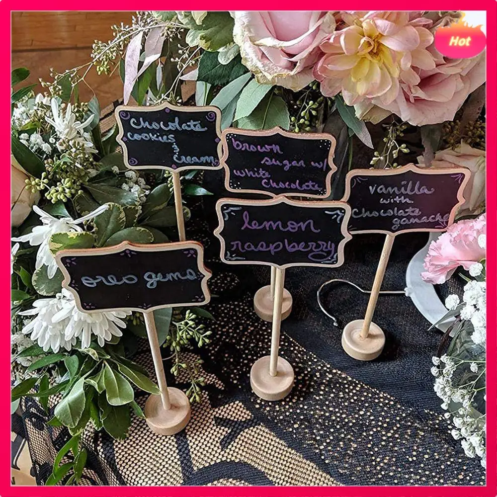 ABYP 20 Stück Mini-Kreidetafel-Schild mit Staffelei-Ständer, Lebensmitteletiketten für Party-Buffet, Tafel für Nachrichtentafel-