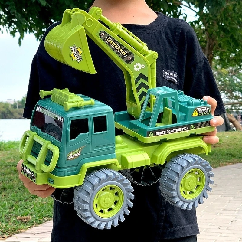 

Large Simulation Engineering Vehicle Excavator Mixer Truck Toy Sliding Inertia Car Model Drop Resistant Boy'S Birthday Gift