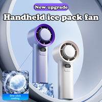 Portable Handheld Mini Fan 3600mAh Foldable Neck Hanging Fans 199 Speed USB Rechargeable Fan with Phone Stand and Display Screen