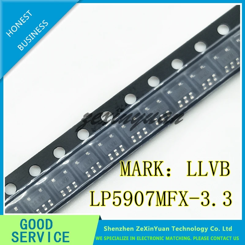 10PCS/LOT  LP5907MFX-3.3 LP5907 LLVB IC REG LDO  1.2V LLTB 1.8V LLUB 2.5V LN7B 2.8V LLYB 3.0V LLZB 3.3V LLVB 0.25A SOT23-5