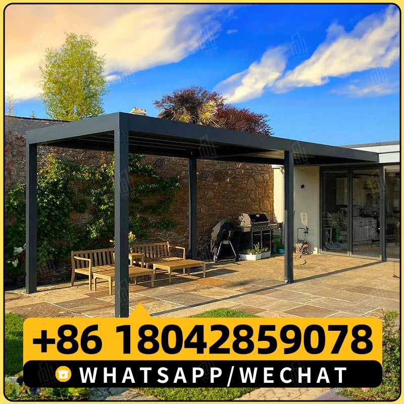 

QIANGFENG Customize High Quality Aluminum Roof System Patio Gazebo water proof louver pergola pavilion