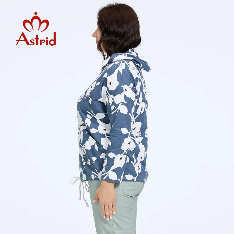 Astrid-Veste fine à imprimé fleuri pour femme, manteau respirant, coupe-vent avec fermeture éclair, streetwear à capuche, tendance, mode