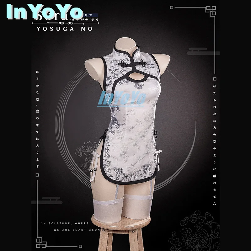 

InYoYo Kasugano Sora Cosplay Costume Yosuga No Sora Chinese Style Cheongsam Cute Uniform Dress Halloween Party Outfit Women XS-X