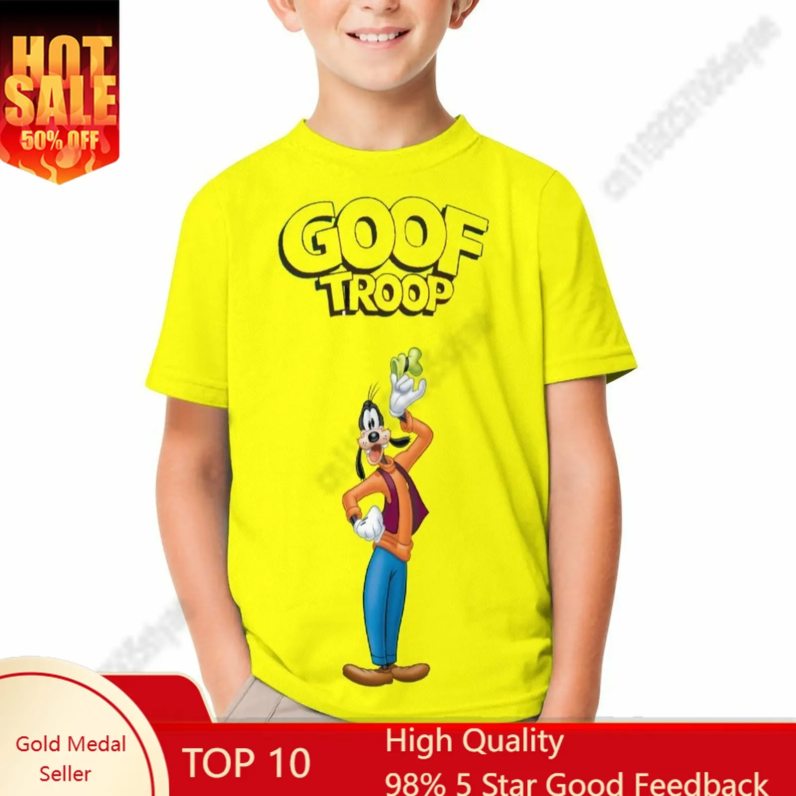 

Goofy T Shirt Boy Girl Short Sleeve Print Fashionable Cute Casual Cotton TShirt Comfortable Crew Neck Children Child Tee