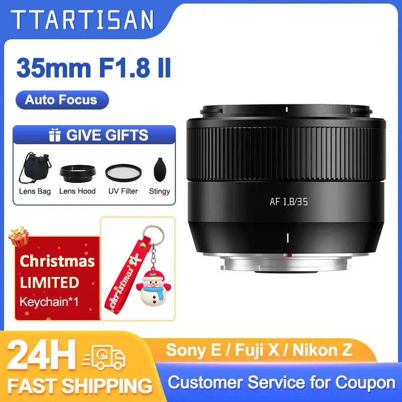 TTArtisan 35mm F1.8 II Auto Focus Camera Lens APS-C Large Aperture for Fuji X Fujifilm XF mount XA1 XA10 XE3 XE4 XS10 XT30 X100