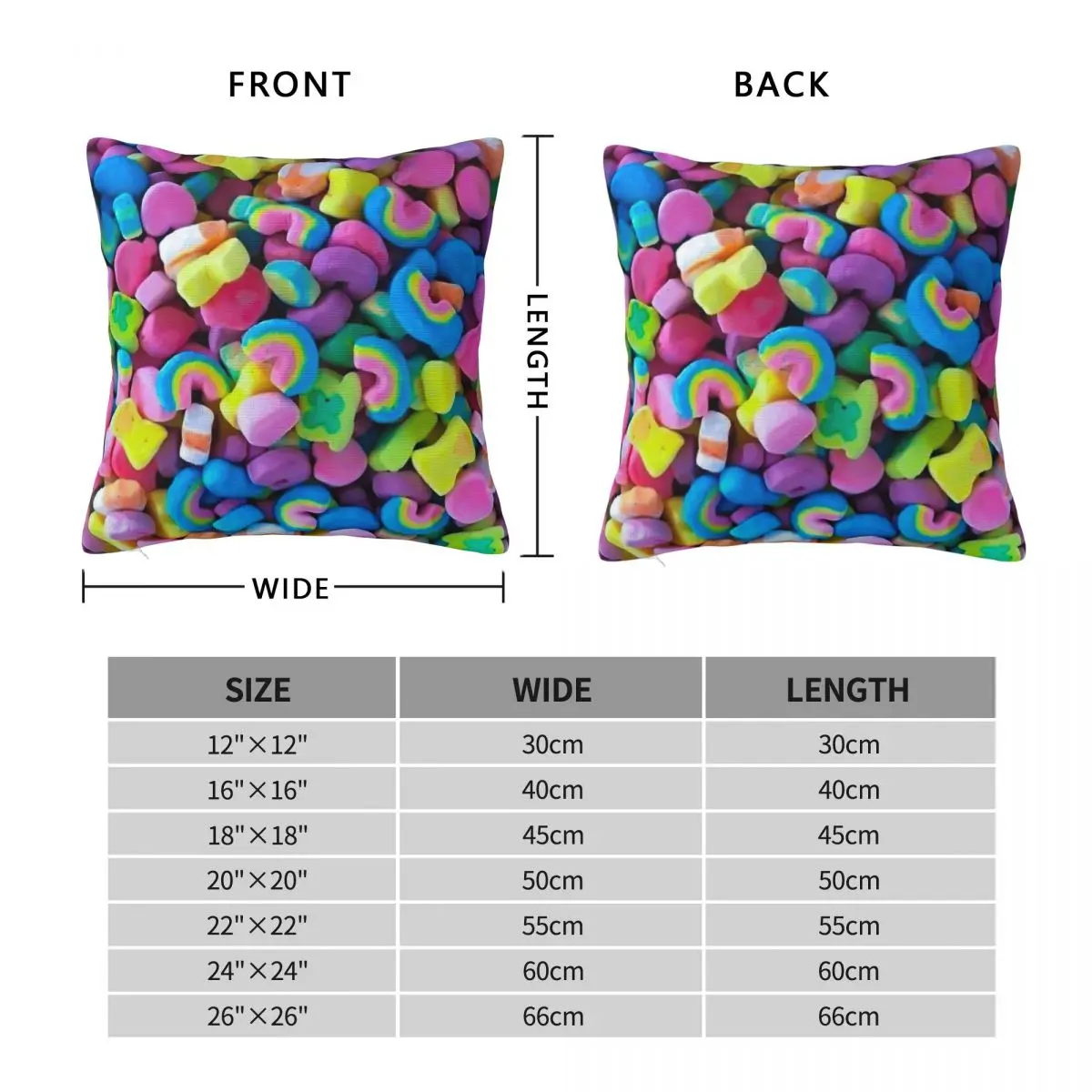Very Lucky Cereal Square Pillowcase Polyester Linen Velvet Printed Zip Decorative Pillow Case Sofa Seater Cushion Cover 45x45