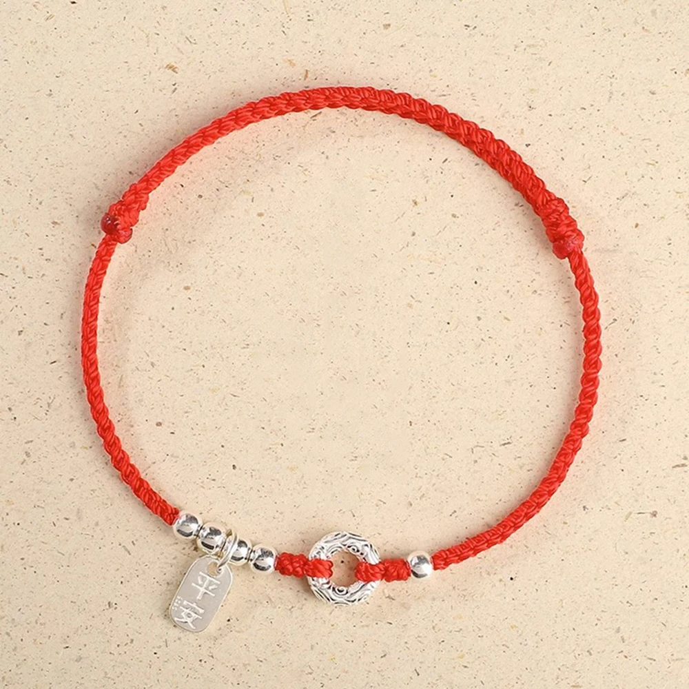 Chinese Lucky Buckle Red String Bracelet for Women Men Handwoven Kabbalah Protection Adjustable Simple Matching Bracelets