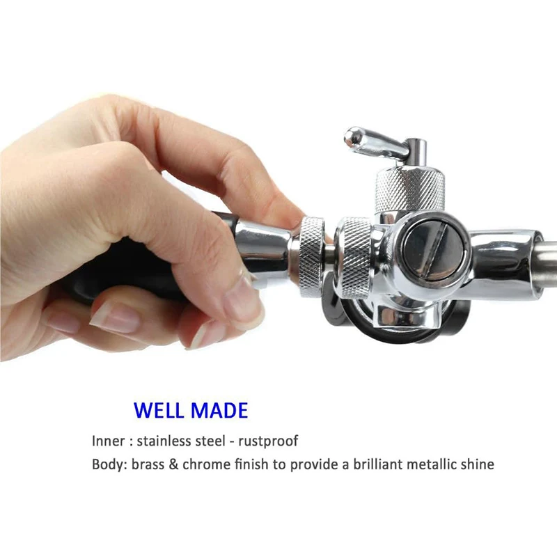 Upgraded Adjustable Beer Faucet, Stainless Steel Core Brass Body Keg Tap Faucet Draft Beer Tap Faucet with Flow Control image 4