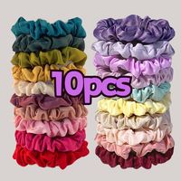 10pcs/pack Solid Color Elastics Hair Ties For Women Thick Hair Soft No Hurt Hair Ponytail Holder Hair Rope Hair Accessories Hot