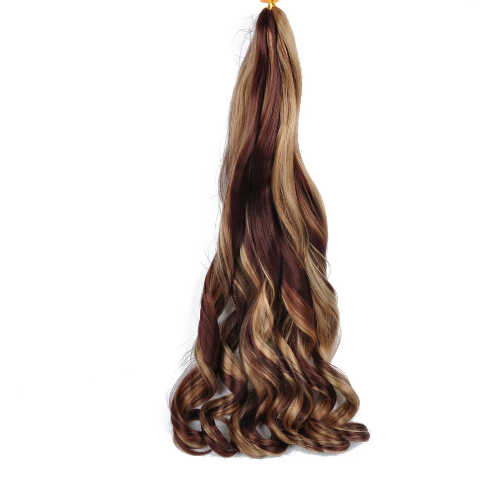 Curly Crochet Braiding Hair Synthetic Loose Wave Ombre Braids Hair for Women Spiral Curls Pre Stretched Hair Extensions