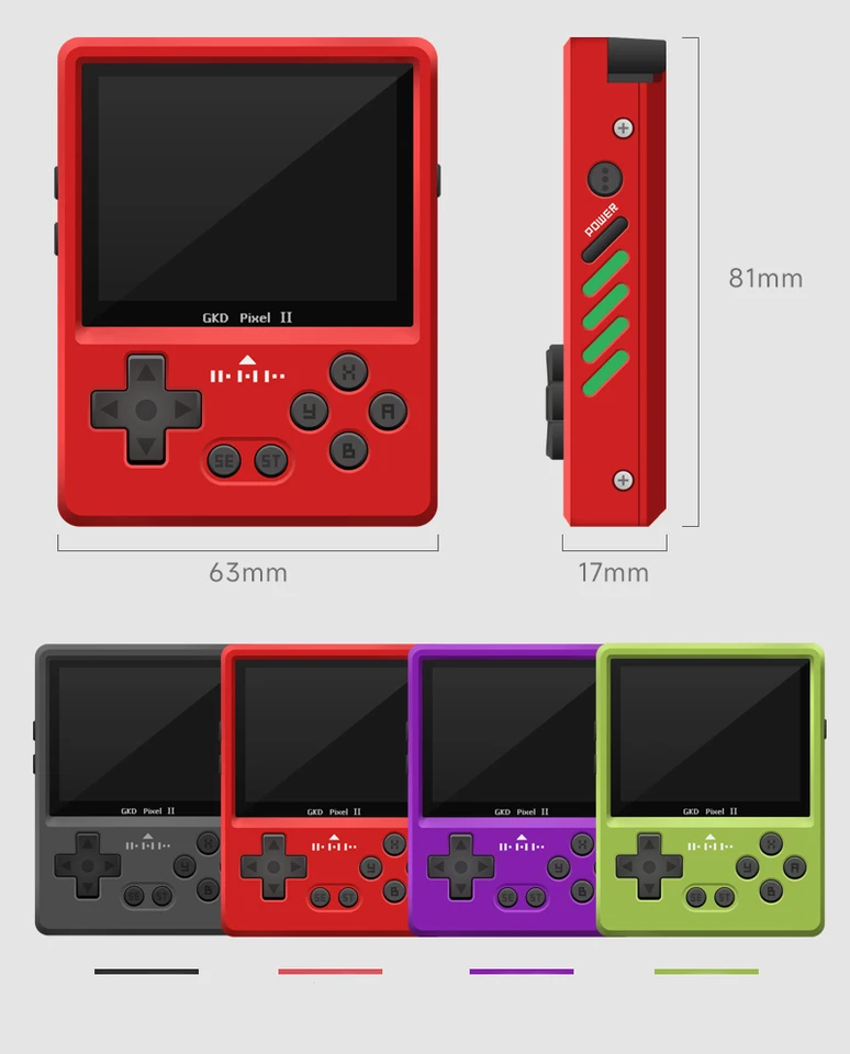 GKD Pixel レッド　64GB GKD Pixel 2 Retro Handheld Game Console Portátil Mini Game Player