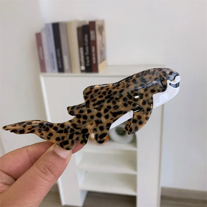 Nuova clip per artiglio per capelli di squalo in acetato per le donne Moda serie oceano Pesce Mollette di grandi dimensioni Bech Clip per capelli Accessori per artigli Strumento