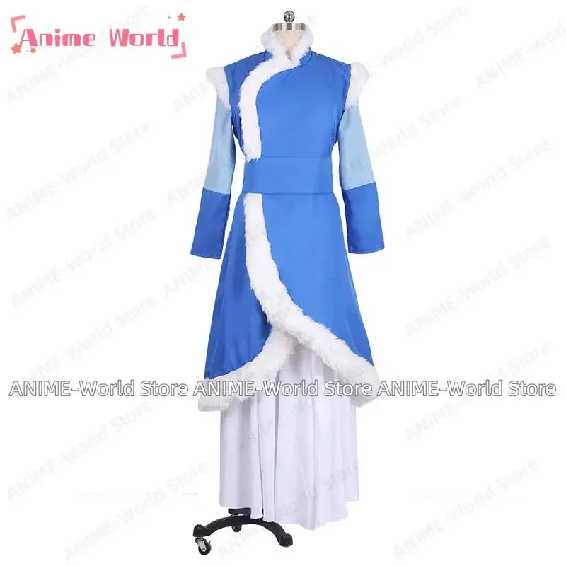 《Aangepast formaat》Anime Avatar Princess Yue Cosplay Kostuum Outfit Halloween Party Pruik